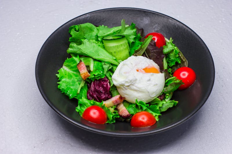 Fresh garden salad with mixed greens and vinaigrette